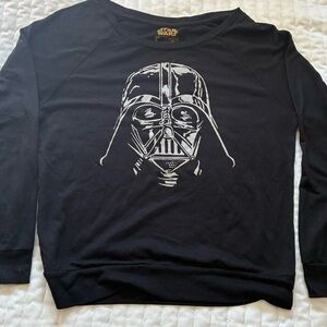 Star Wars Black Long Sleeve Shirt with Silver Darth Vader Graphic